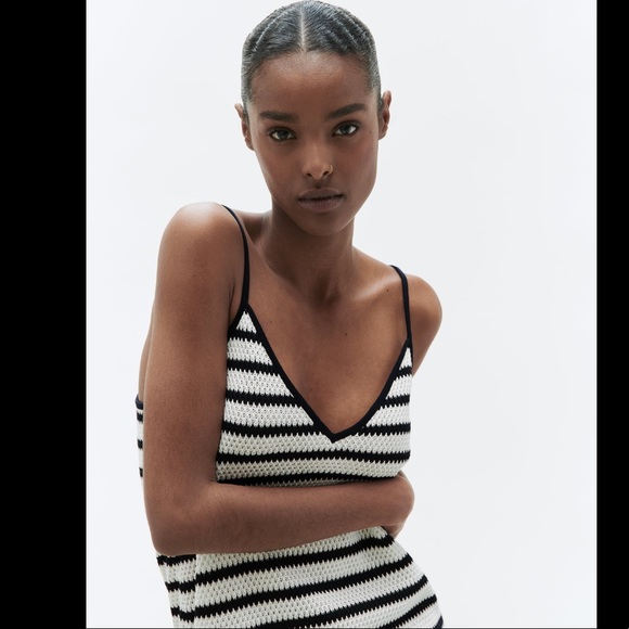 Knit Stripped jacquard midi dress - Picture 4 of 8